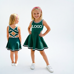 Vestidos Deportivos para Niñas Hippo Kids, Vestido Cruzado con Shorts, Vestido Deportivo de Una Pieza para Niña, Estilo Animadora de Fútbol - Product Image 2