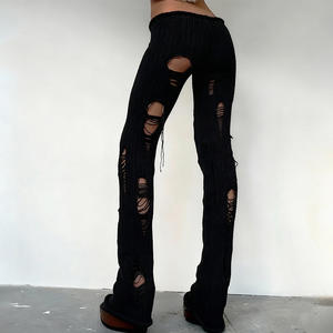 Viviblook Z1227PT01 Pantalones Casuales de Punto Calados, Ajustados y Sexys para Mujer - Product Image 4