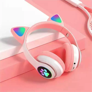 Casques de jeu sans fil avec design mignon d'oreilles de chat, microphones avec <span class=keywords><strong>LED</strong></span>, écouteurs étanches, figurine d'<span class=keywords><strong>action</strong></span> - Product Image 3