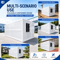 Maison mobile modulaire préfabriquée de 20 pieds, structure en acier respirante, résistante aux ouragans, pliable, type conteneur