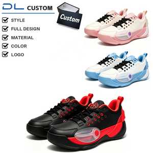 Chaussures de basketball basses personnalisables en tissu Oxford avec empeigne tricotée, logo couleur personnalisé, doublure respirante et durable, commandes en marque blanche - Product Image 1