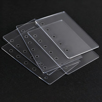 Couverture de carnet à anneaux A6 6 anneaux, couverture transparente en PP PVC, couverture rigide en plastique avec anneaux ronds en métal doré, bureau, maison