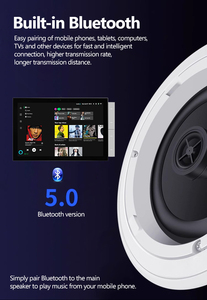 Chất lượng cao không dây Trần chủ Loa nô lệ BLE loa không dây làm việc với nền âm nhạc khuếch đại gắn trên trần - Product Image 5