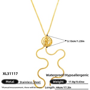 Collier pendentif tendance en acier inoxydable haut de gamme, longue chaîne, inaltérable, idéal pour les occasions spéciales - Product Image 6