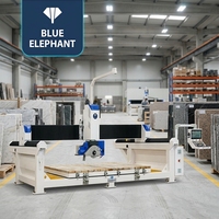 Machine de découpe de marbre de grande puissance, scie à pont automatique 5 axes, scie à pont CNC 5+1 axes pour granit, cristal, pierres tombales