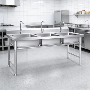 Évier de cuisine en acier inoxydable 304 pour le lavage des légumes, la vaisselle et la désinfection pour la maison et la piscine - Product Image 6