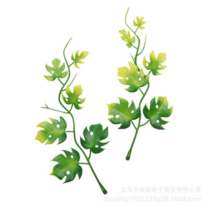 Simulated Monstera <b>Leaves</b> And Branches Diy Wreath Materials <b>Wall</b> Hanging Green Plant <b>Decoration</b> Base - Product Image 5