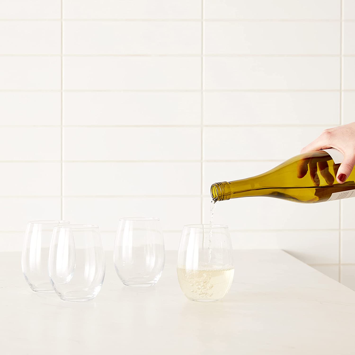 450ml Stemless Wine Glasses  15 oz