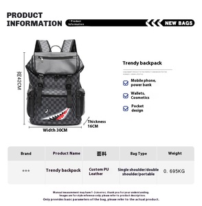 Zaino Personalizzato Fashion in PU Impermeabile Zaino Casual Sportivo Borsa da Viaggio per Studenti Zaino Porta PC da <span class=keywords><strong>Uomo</strong></span> Grande Capacità - Product Image 2