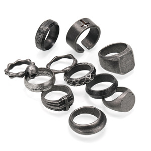 Vintage Style <b>Old</b> Smith Finish Men's Rings | Antique Stainless Steel Cross, Band, and Signet Rings in Sizes 8-13 List <b>Key</b> Words - Product Image 1