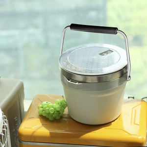 Cubo de <span class=keywords><strong>hielo</strong></span> al vacío <span class=keywords><strong>con</strong></span> aislamiento de acero inoxidable de doble pared para exteriores de gran capacidad 7L <span class=keywords><strong>con</strong></span> <span class=keywords><strong>tapa</strong></span> - Product Image 6