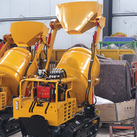 Bétonnière diesel 500L de qualité supérieure avec benne auto-chargeuse hydraulique, mini-bétonnière sur chenilles, fabrication chinoise