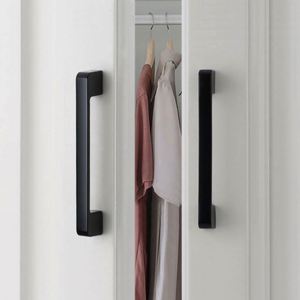 Poignées de meuble WEKIS en alliage d'aluminium style Mid-Century pour commode, chambre, cuisine et armoire - Noir mat - Product Image 5