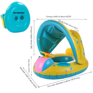Hot bán có thể điều chỉnh dù để che nắng Inflatable bé bơi Float thuyền thuyền Inflatable Vòng trẻ em Inflatable thuyền ghế