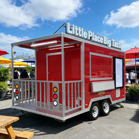 Remorque alimentaire mobile d'extérieur, fabrication directe, camion de nourriture américain en acier personnalisé avec véranda, à vendre dans le monde entier
