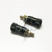 Connecteur Jack Prise Banane 4mm Nickelé Noir avec Écrou de Fixation