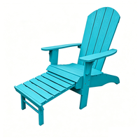 Chaises Adirondack pliantes en plastique pour jardin et terrasse, imperméables, avec repose-pieds escamotable