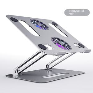 Portable Double <strong>Fans</strong> <strong>Notebook</strong> Bracket Aluminum Alloy Folding Height Desktop Radiator Cooler <strong>Computer</strong> Standing Stock - Product Image 5