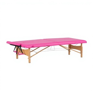 Mesa de masaje <span class=keywords><strong>y</strong></span> ortopedia de madera de haya plegable en 2 partes; Cama de tratamiento para <span class=keywords><strong>Tui</strong></span> Na <span class=keywords><strong>y</strong></span> extensiones de pestañas con espuma de alta densidad <span class=keywords><strong>y</strong></span> almacenamiento - Product Image 1