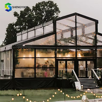Tente de réception moderne pour 400 personnes, avec murs en PVC transparent, pour mariage, fête, restaurant, utilisable toute l'année
