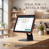 Système de terminal de point de vente tactile 15 pouces, nouveau design, Android/Windows, logo personnalisé