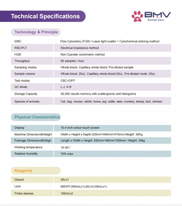 BMV XD115 Pro analyseur de sang 5 parties automatisé Offre Spéciale pour animaux de compagnie équipement de test d'hématologie précis vétérinaire réutilisable - Product Image 6