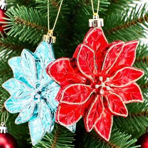 Ornements suspendus d'arbre de Noël en plastique personnalisés de haute qualité décoration festive en forme de fleur pour les fêtes bricolage ornement de Noël - Product Image 1