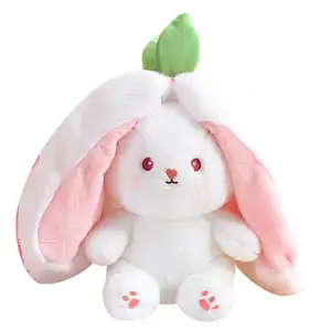 热销新品毛绒动物草莓胡萝卜兔子水果毛绒玩具可爱兔子复活节兔子棉娃娃