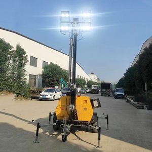 Remorque d'éclairage mobile, tour d'éclairage LED extensible de 9 m avec rotation à 360 degrés pour utilisation en cas d'urgence - Product Image 2