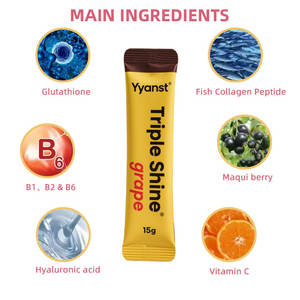 Multivitamines éclaircissantes OEM pour la peau, gelée de réglisse et d'extrait de raisin, éclaircissement de la peau, amélioration de la pigmentation, blanchiment de la peau, bâton de gelée - Product Image 2