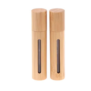 <span class=keywords><strong>Bo</strong></span> Zheng botella de Perfume de aceite de esencia de bola de madera de bambú ecológica hecha a mano 3ml/5ml/10ml capacidad diseño Simple pantalla de seda - Product Image 5