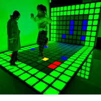 Carrelage de piste de danse multifonctionnel pour l'intérieur, éclairage de scène, marelle interactive, jeu de sol à LED actif