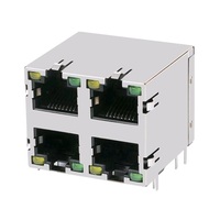 Muestra Gratuita de Conector Hembra PCB 8P8C, Conector Modular RJ45, Puerto Ethernet 2x4 Sin Magnético