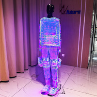 Costume à écran LED pixelisé pour spectacle, tenue futuriste cyberpunk pour spectacles sur scène, concerts, festivals, fêtes