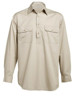 Custom logo <strong>Half</strong> <strong>Button</strong> Front Heavy Cotton High Quality bar Tacks on Pockets Work <strong>Shirt</strong> Casual <strong>Shirts</strong> for Men - Product Image 5