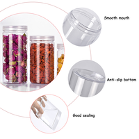 Bocaux transparents pour animaux de compagnie de haute qualité, bocal en plastique à vis de qualité alimentaire avec couvercle en aluminium