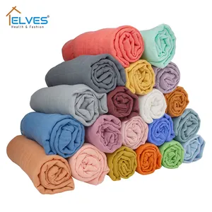 Couverture en bambou pour bébé, mousseline 70%, 120x120cm, couvertures souples pour nouveau-né, 2 couches, gaze de bain, pour lit, sac de nuit, poussette