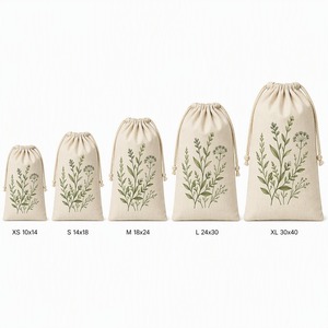 Pochette en toile écologique en coton et lin avec cordon de serrage, pour la vie quotidienne, emballage cadeau, sac de rangement léger, couleur personnalisée - Product Image 4