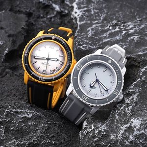 Correas de Reloj de Silicona de Doble Color para Swatch X Blancpain, Correas de Reloj de Goma de 22 mm para Fifty Fathoms, Serie Five Ocean - Product Image 4