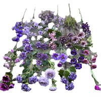 Persediaan Cina seri ungu buket Violet mawar Peony dekorasi pernikahan bunga anggrek sutra Hydrangea bunga buatan jumlah besar