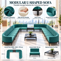 Canapé modulaire en forme de U moderne avec revêtement en tissu pour le bureau, la salle d'attente, la réception, les meubles de salon