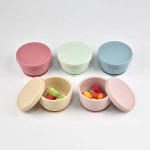 Nuevo Tazón para Niños Libre de BPA, Reutilizable, Antideslizante, de Silicona de Grado Alimenticio, Lindo Tazón para la Cena, Fácil de Limpiar, Tazón de Succión para Bebés con Tapa - Product Image 1