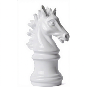 Estatua de Caballero de Ajedrez Moderna de Resina de 10 Pulgadas, Escultura de Cabeza de Caballo para Decoración de Mesa en el Hogar y la Oficina - Product Image 1