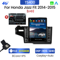 Autoradio MEKEDE 8+128 Go IPS+2.5D+DSP pour Honda Jazz Fit 2014-2015, stéréo BT, AM FM, Android, multimédia de voiture, GPS