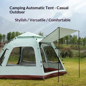 Tente hexagonale automatique robuste quatre saisons en tissu Oxford, imperméable, protection UV, pliable, portable, pour <span class=keywords><strong>camping</strong></span>, pique-nique, extérieur - Product Image 1