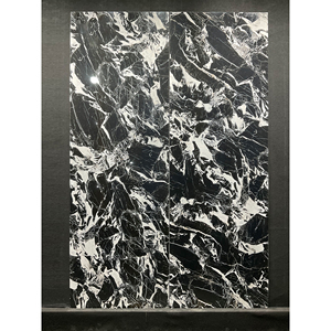 Dalles en pierre frittée noire de gros format 1200x2400mm, aspect marbre, carrelage en porcelaine, plan de travail en pierre frittée noire - Product Image 1