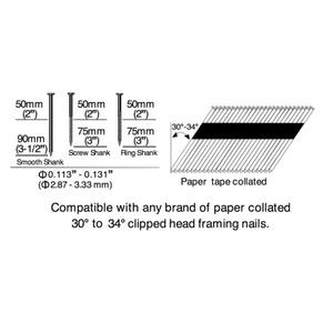 Clous de charpente galvanisés à <span class=keywords><strong>34</strong></span> <span class=keywords><strong>degrés</strong></span> de 3 pouces Bande de papier à anneau à tige lisse Matériau commun en acier pour clous - Product Image 2