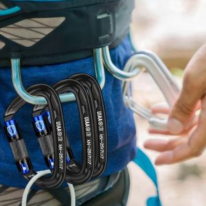 Metal Aviation Aluminum D Shape Climbing Carabiner <b>Hook</b> <b>Clip</b> Light Weight Auto Locking Mountaineering Camping Safety Buckle - Product Image 2