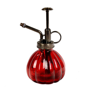 Arrosoir en verre rétro en forme de citrouille 360 ml, imprimé à l'écran, petit arrosoir de jardin multi-floraux, arrosoir de fleurs rétro coloré - Product Image 4