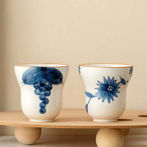 Tasse à eau et à thé <span class=keywords><strong>en</strong></span> céramique émaillée peinte à la main Jiutian, style japonais, luxe léger, rétro, pour usage domestique - Product Image 1